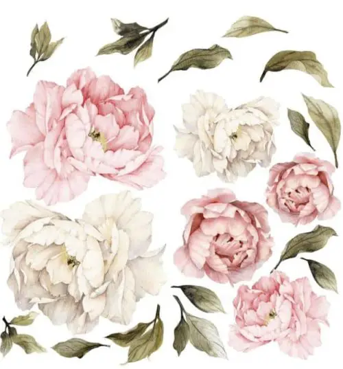 Peony flowers mural wall stickers image 2
