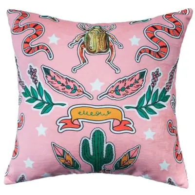 Modern Jungle Cushion Cover Pink