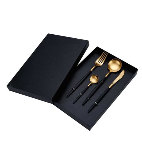 Metallic Cutlery set Black gold