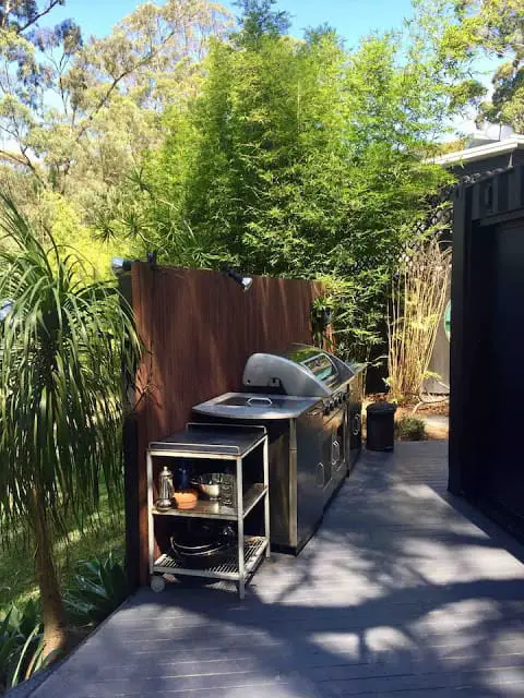 20ft Container - Outdoor kitchen area on deck with bbq