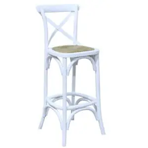 Bentwood Bar Stool White side on front view