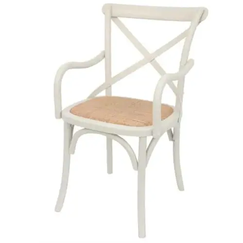 Bentwood Chairs White Carver side on front view