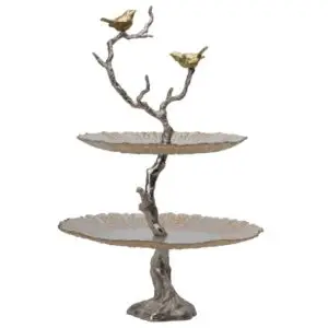 Bird and tree cakestand with two tiers