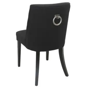 Georgia Chair Black with ring rear view with silver ring on back