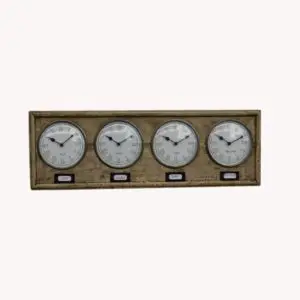 Vintage style world clock front
