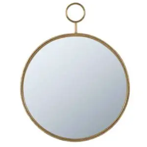 Timepiece Wall Mirror Gold front view