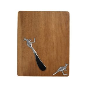 Acacia wood cheeseboard with kangaroo detail